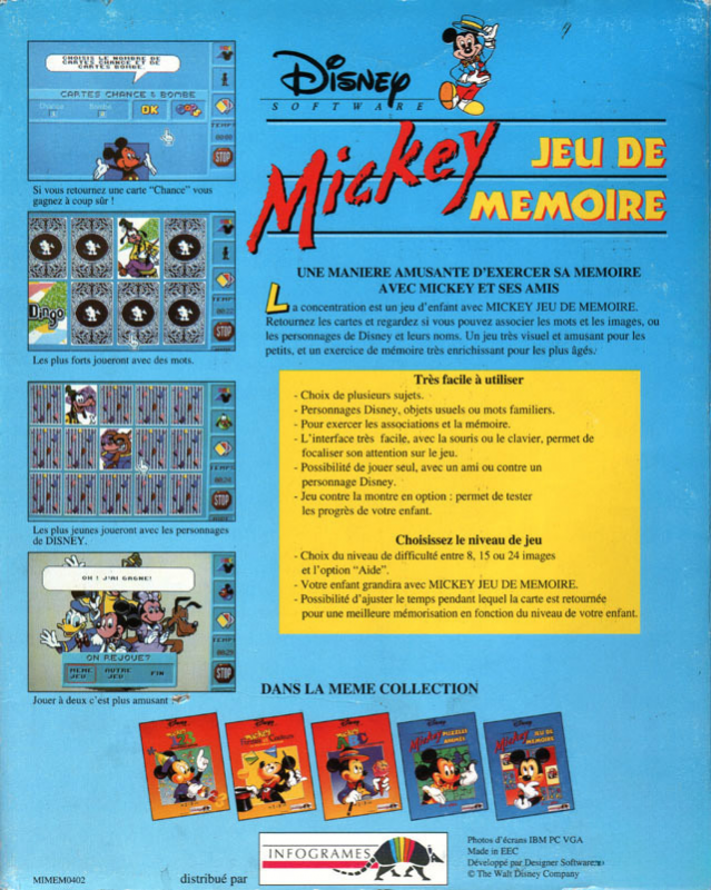 Mickey's Memory Challenge — box-2D-back (FR)