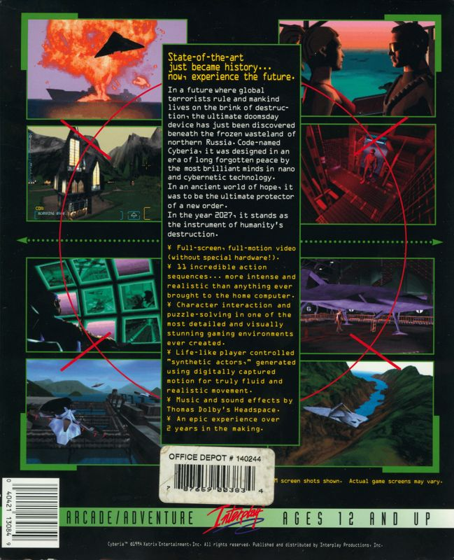 Cyberia — box-2D-back (US)