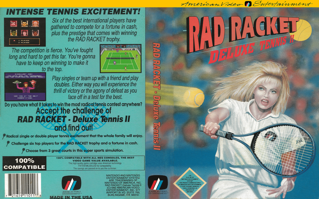 Rad Racket - Deluxe Tennis 2 — box-texture (US)