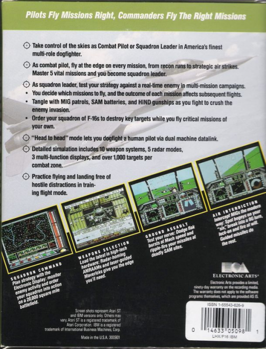 F-16 Combat Pilot — box-2D-back (US)