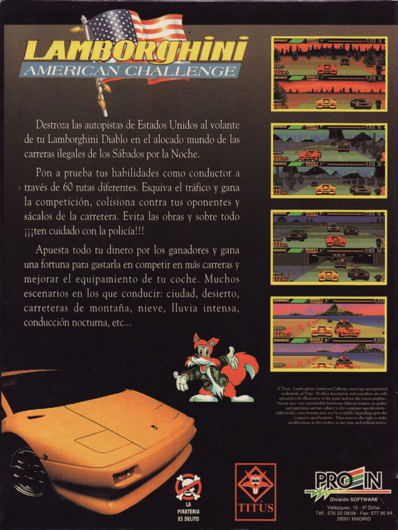 Lamborghini - American Challenge — box-2D-back (SP)