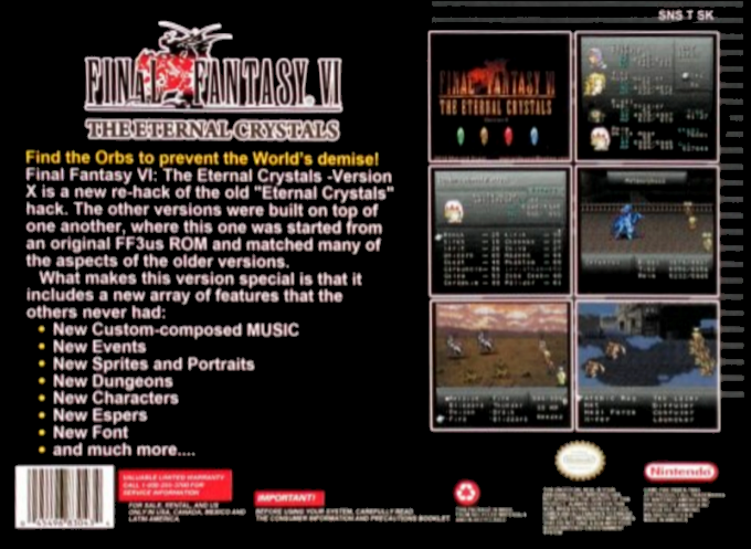 Final Fantasy VI : The Eternal Crystals — box-2D-back (US)