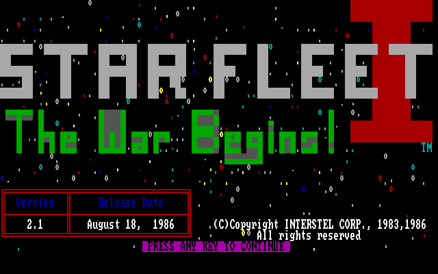 Star Fleet 1 - The War Begins! — sstitle (US)