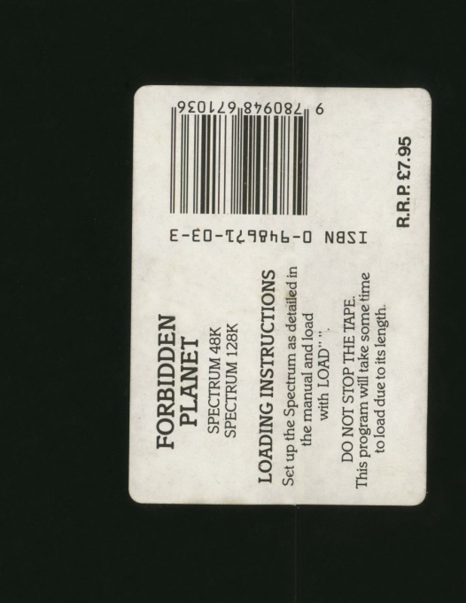 Forbidden Planet — box-2D-back (EU)