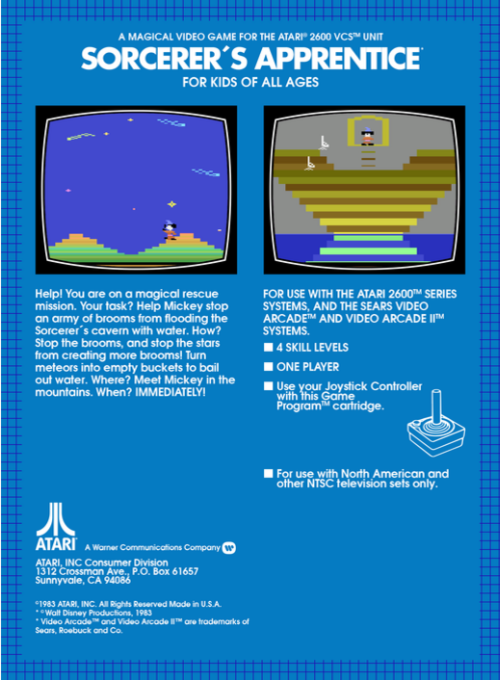 Sorcerer's Apprentice — box-2D-back (US)