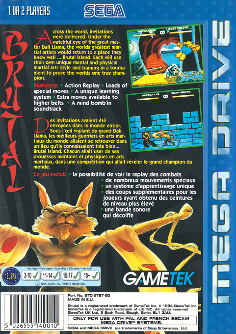 Brutal - Paws Of Fury — box-2D-back (EU)