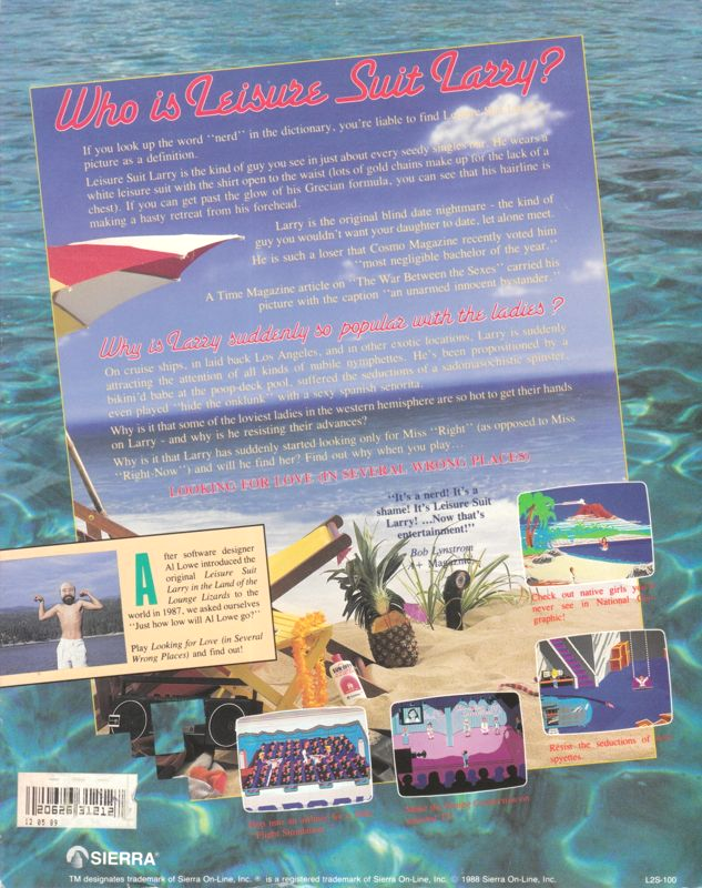 Leisure Suit Larry Goes Looking for Love — box-2D-back (US)