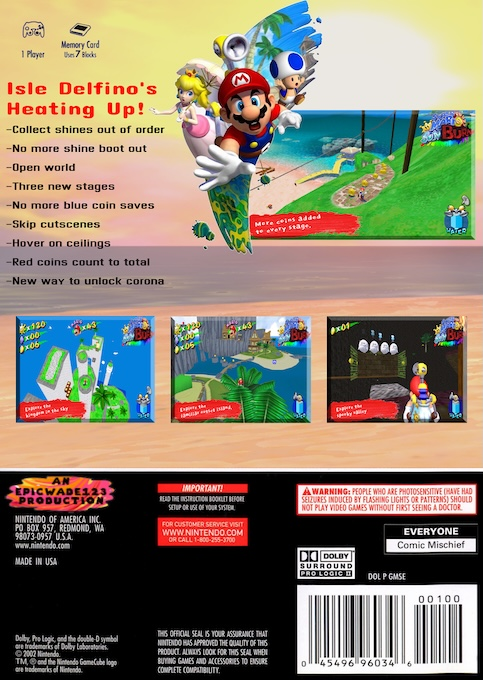 Super Mario Sunburn — box-2D-back (US)