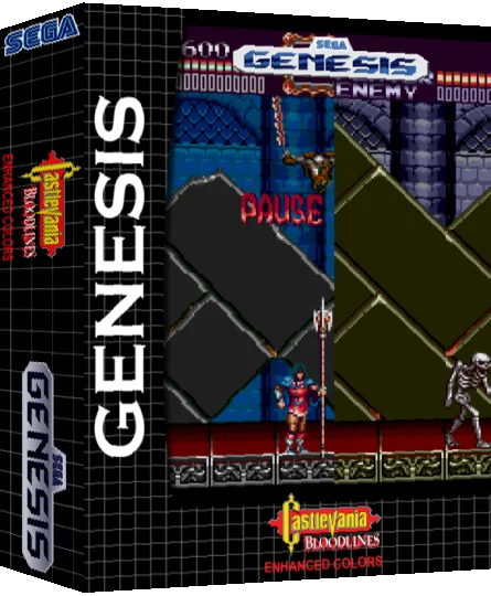 Castlevania Bloodlines : Enhanced Colors — box-3D (SS)
