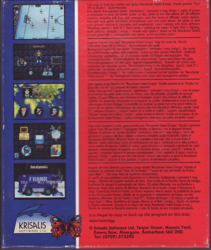 Face-Off Ice Hockey — box-2D-back (EU)