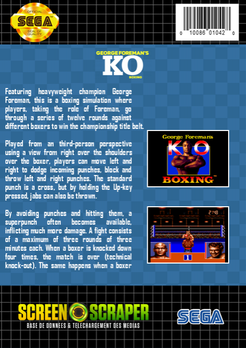 George Foreman's Ko Boxing — box-2D-back (SS)
