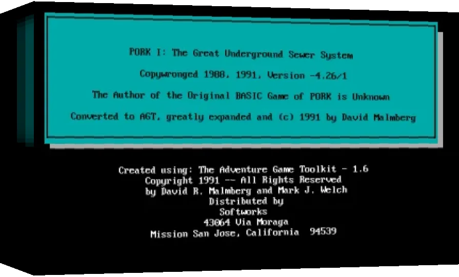Pork I : The Great Underground Sewer System — box-3D (WOR)