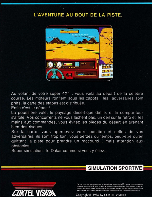 Dakar 4x4 — box-2D-back (FR)