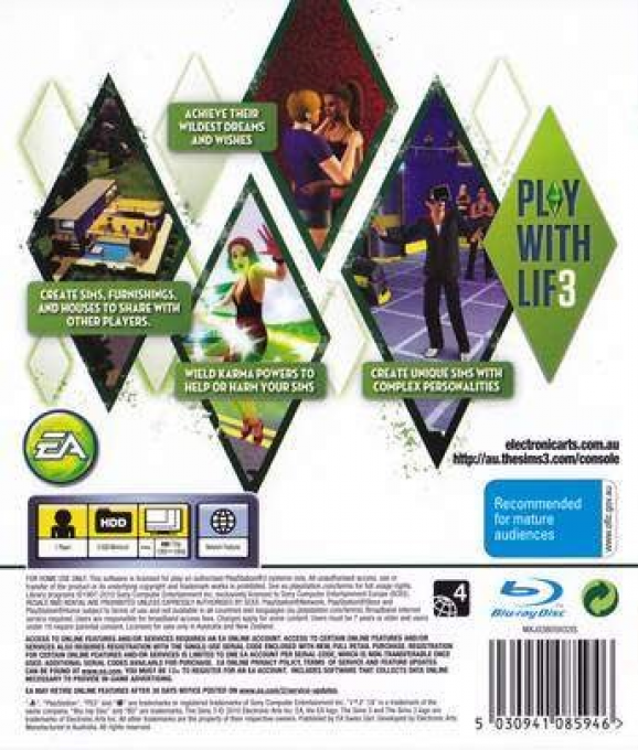 Sims 3, The — box-2D-back (US)