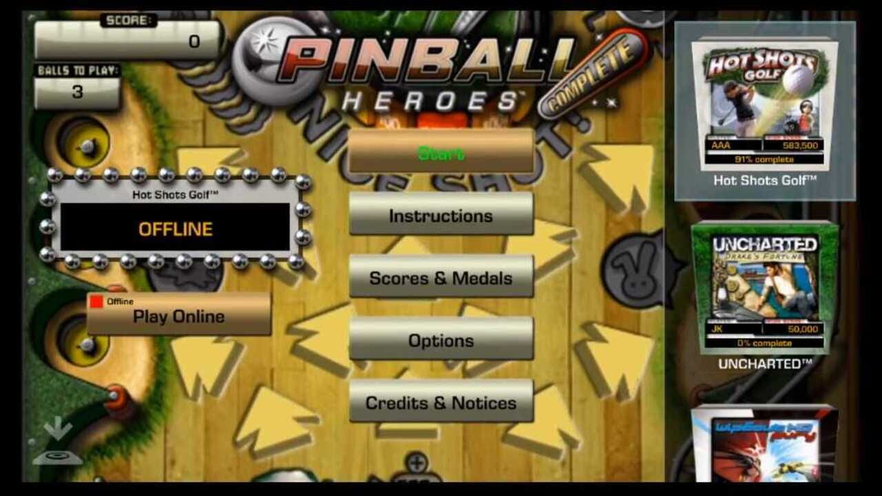 Pinball Heroes - Hot Shots Golf — screenshot (WOR)