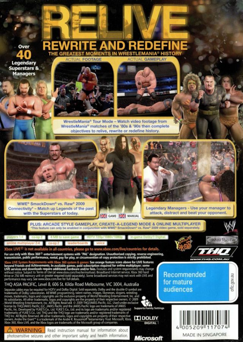 WWE Legends of WrestleMania — box-2D-back (AU)