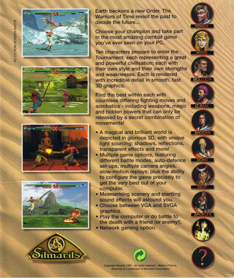 Time Warriors — box-2D-back (UK)