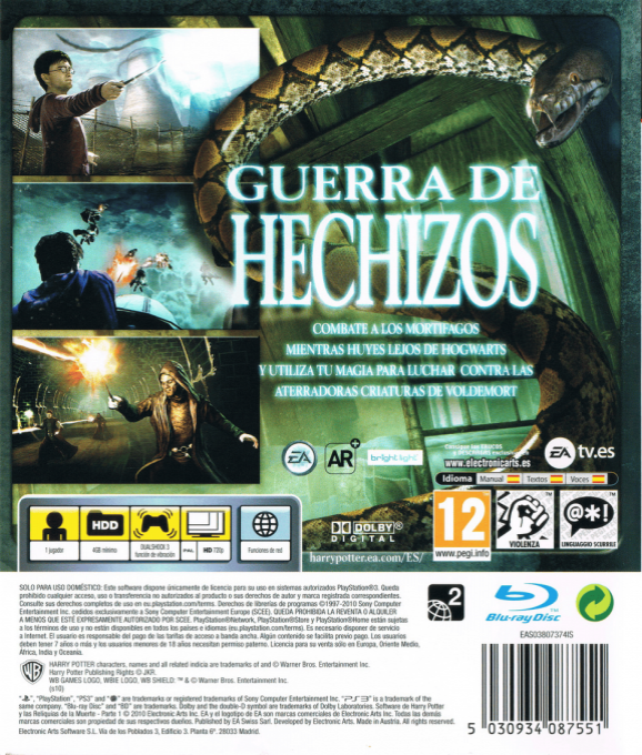 Harry Potter and the Deathly Hallows - Part 1 — box-2D-back (SP)