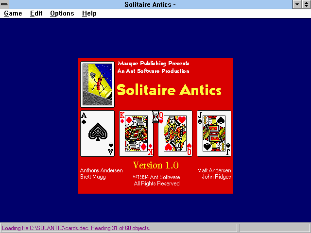 Masque Solitaire Antics — sstitle (WOR)