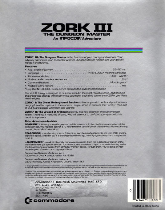 Zork 3 - The Dungeon Master — box-2D-back (EU)