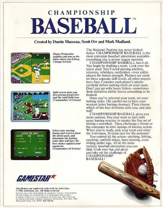 Championship Baseball — box-2D-back (US)
