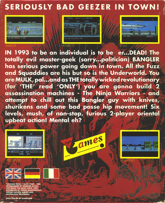 The Ninja Warriors — box-2D-back (EU)