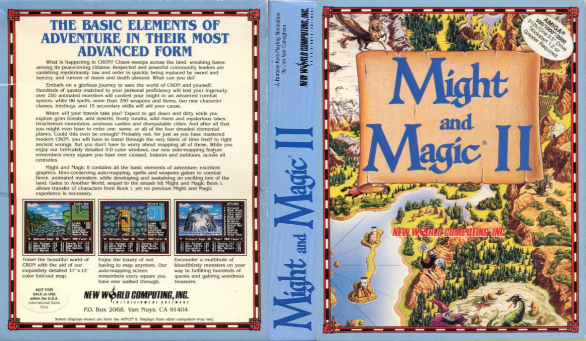 Might and Magic II - Gates to Another World — box-texture (US)