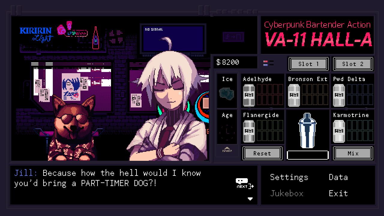 VA-11 Hall-A — screenshot (WOR)