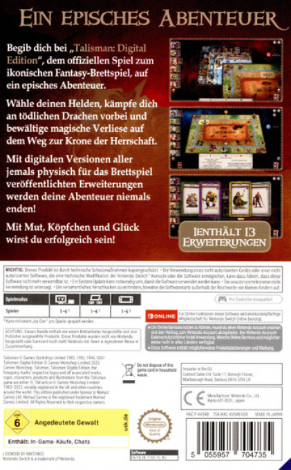 Talisman - 40th Anniversary Collection — box-2D-back (DE)
