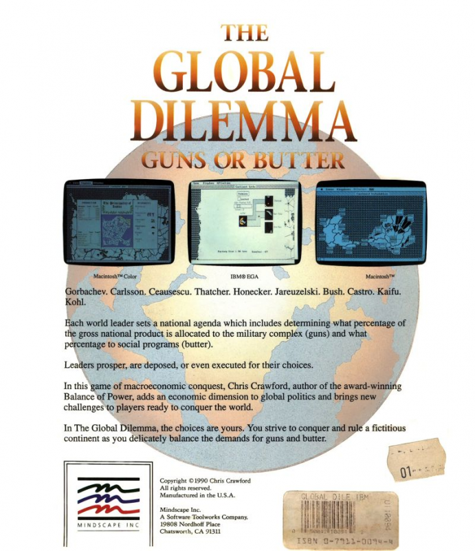 Global Dilemma - Guns Or Butter, The — box-2D-back (US)