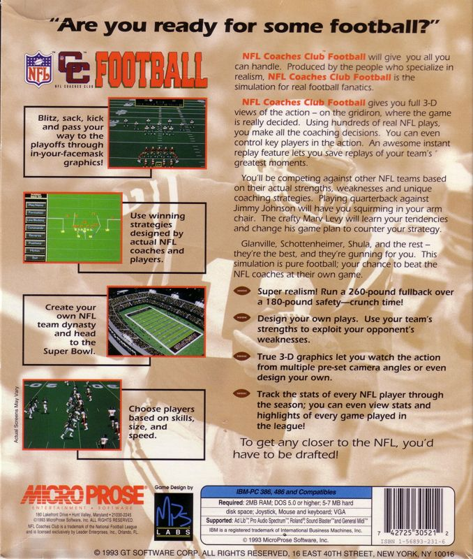 Nfl Coaches Club Football — box-2D-back (US)