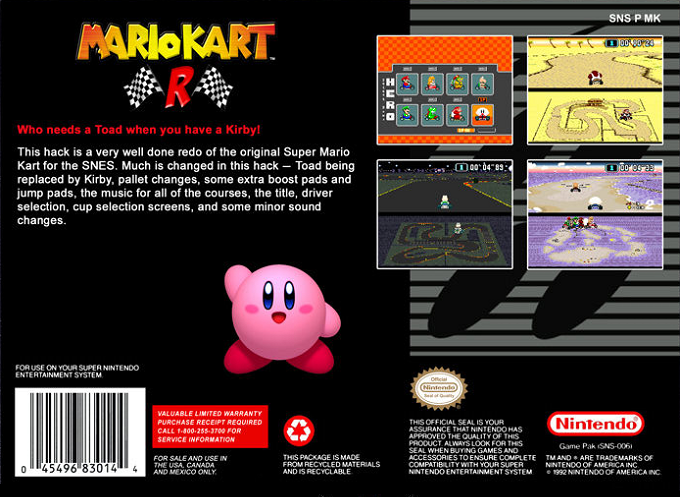 Super Mario Kart - Mario Kart R — box-2D-back (US)