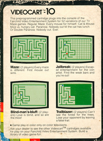 Videocart-10 - Maze, Jailbreak — box-2D-back (SE)