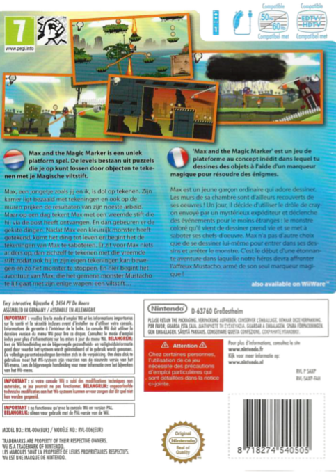 Max & the Magic Marker — box-2D-back (FR)