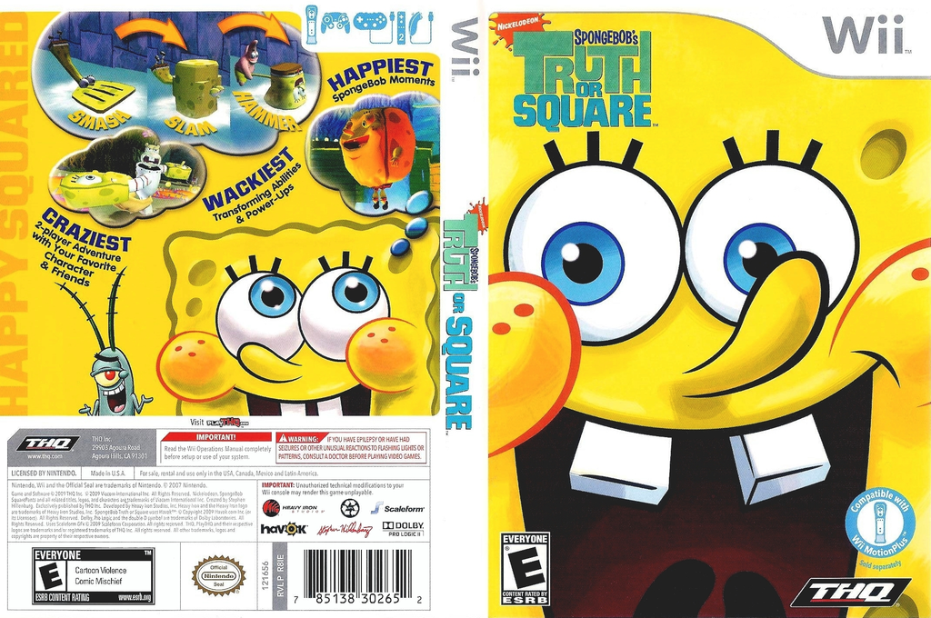 Nickelodeon SpongeBob SquarePants - SpongeBob's Truth or Square — box-texture (US)
