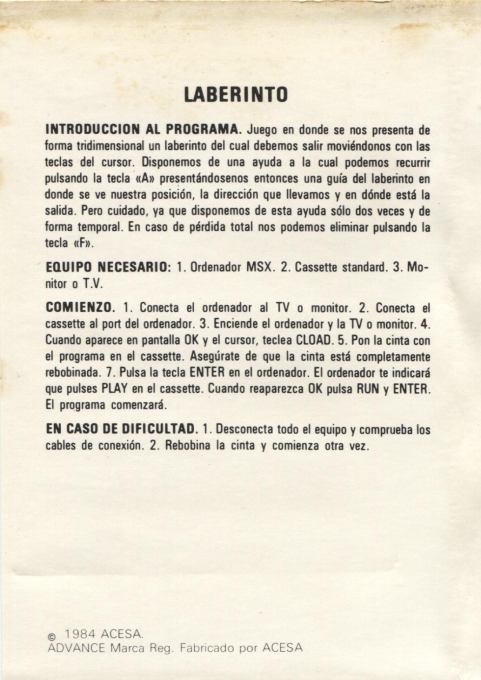 Laberinto — box-2D-back (SP)