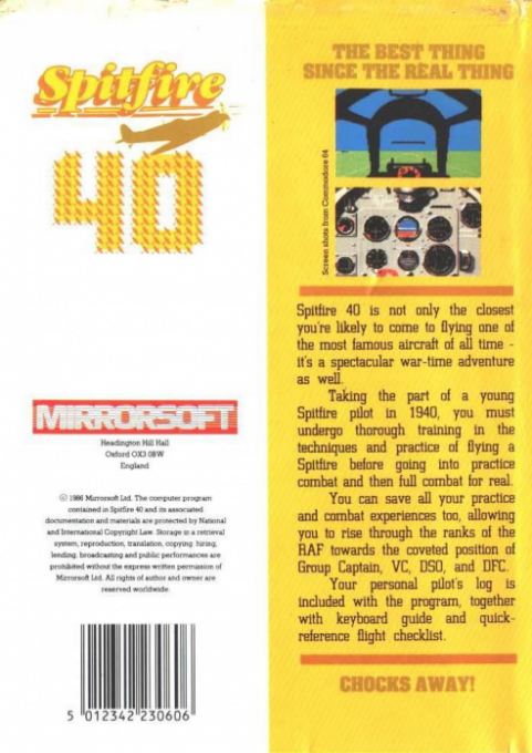 Spitfire '40 — box-2D-back (EU)