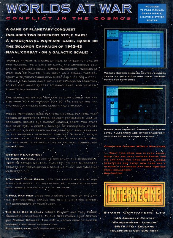 Worlds at War - Conflict in the Cosmos — box-2D-back (US)