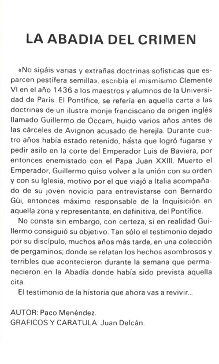 Abadia Del Crimen, La — box-2D-back (SP)
