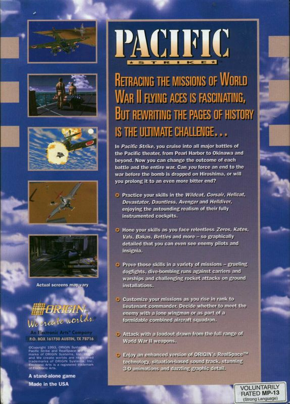 Pacific Strike — box-2D-back (US)
