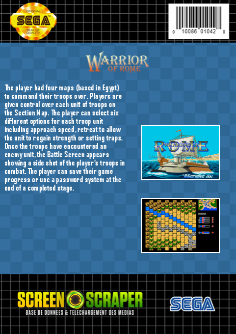 Warrior of Rome — box-2D-back (SS)