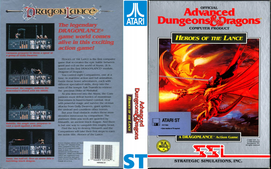 Advanced Dungeons & Dragons - Heroes of the Lance - A DragonLance Action Game — box-texture (US)