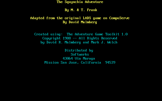 Squynchia Adventure box art