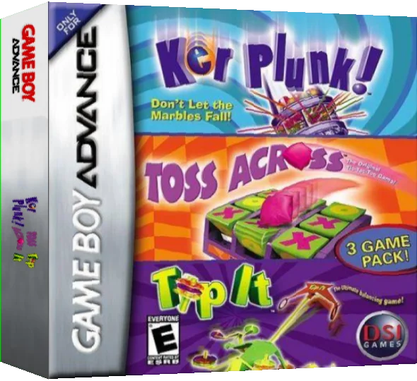 3 Game Pack! - Ker Plunk! + Toss Across + Tip It — box-3D (US)