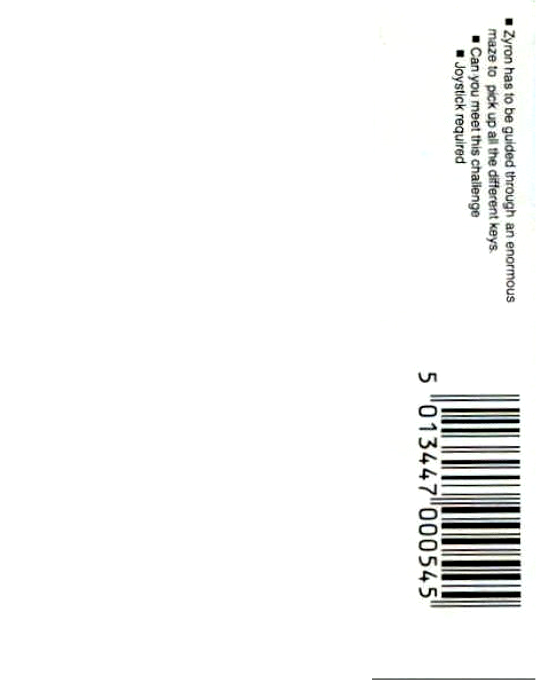 Zyrons Escape — box-2D-back (EU)
