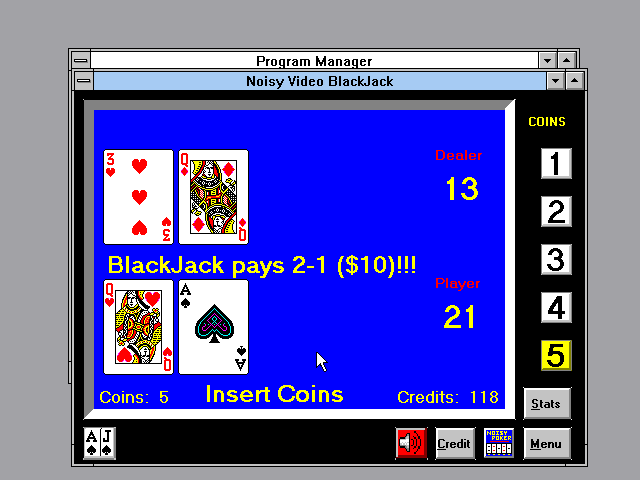Noisy Video Poker and Blackjack — ss (WOR)