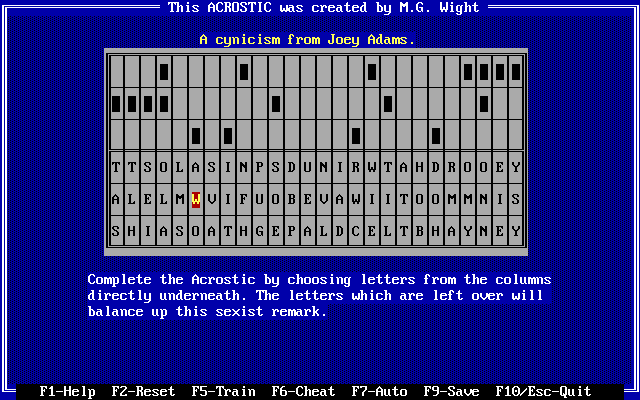 Acrostix — ss (WOR)