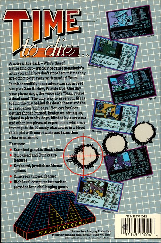 Time to Die — box-2D-back (EU)