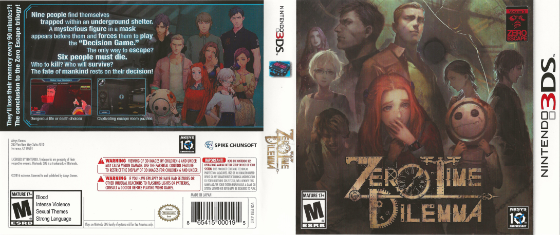 Zero Escape: Zero Time Dilemma — box-texture (US)