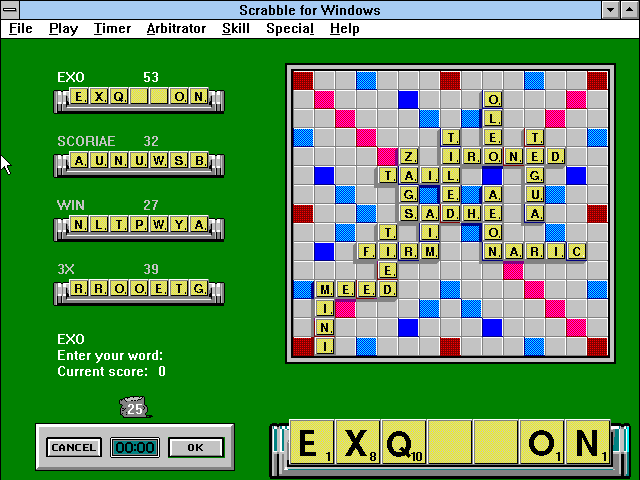 Deluxe Scrabble for Windows — ss (WOR)